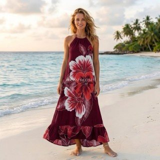 New Design Long Dress Rayon Hand Painted by Balinese Artisans